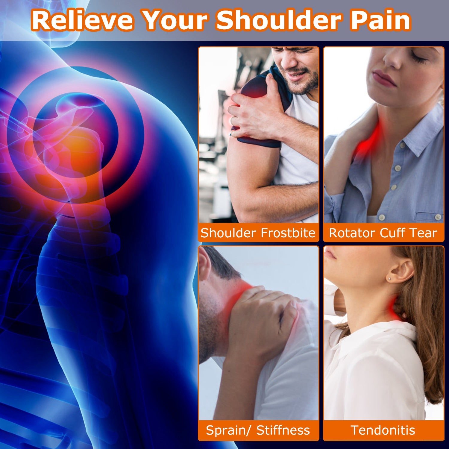 1Pc Heated Shoulder Brace Electric Heating Pad Therapy Shoulder Heating Wrap Compression Sleeve For Shoulder Pain Muscle Stiffness Bursitis Tendonitis